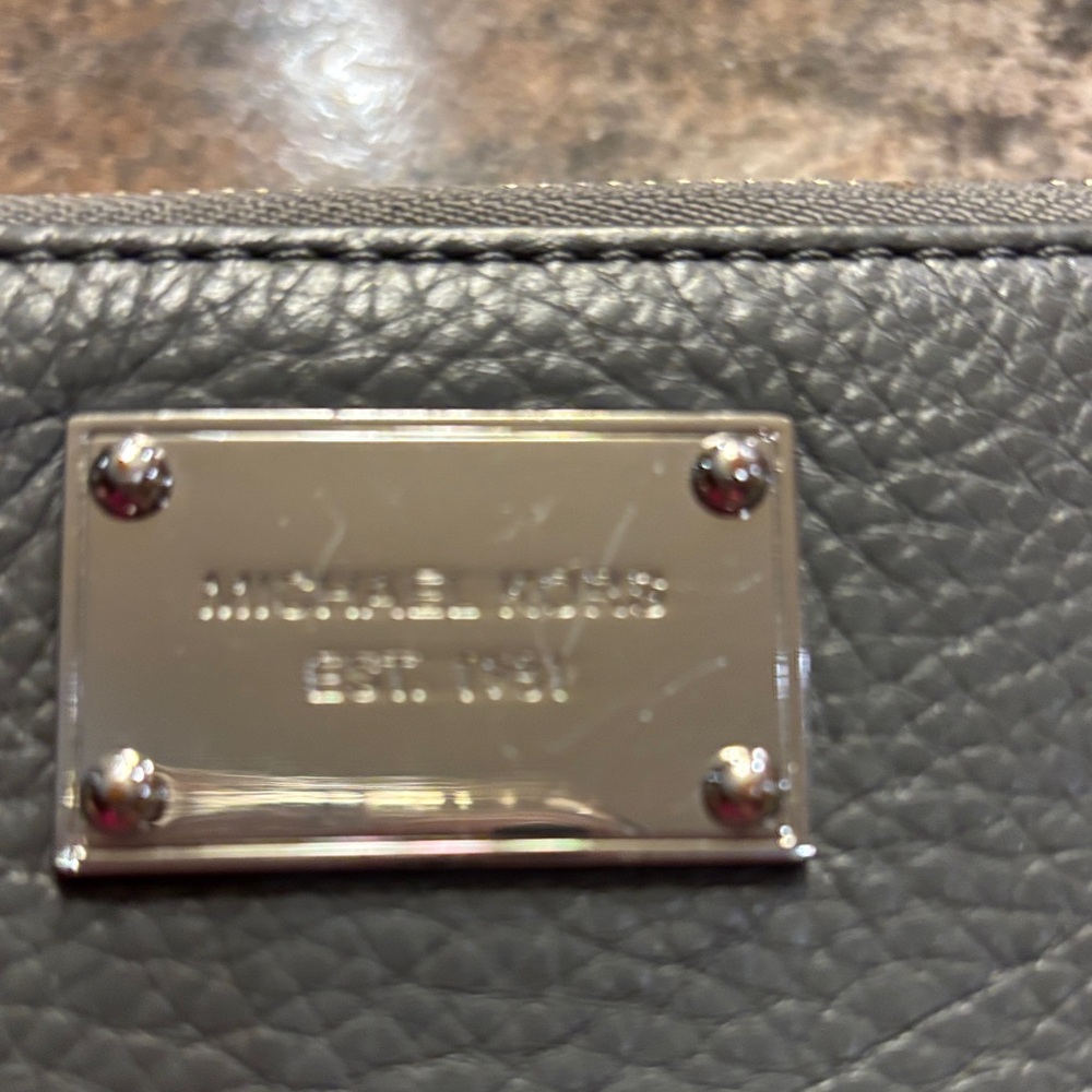 Michael Kors Gray Leather Wallet